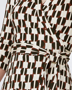 DVF	NEW JEANNE TWO 3/4 DRESS	MAYPOLE BLACK