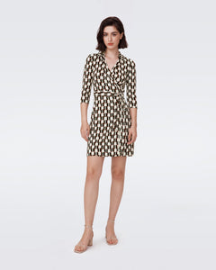 DVF	NEW JEANNE TWO 3/4 DRESS	MAYPOLE BLACK