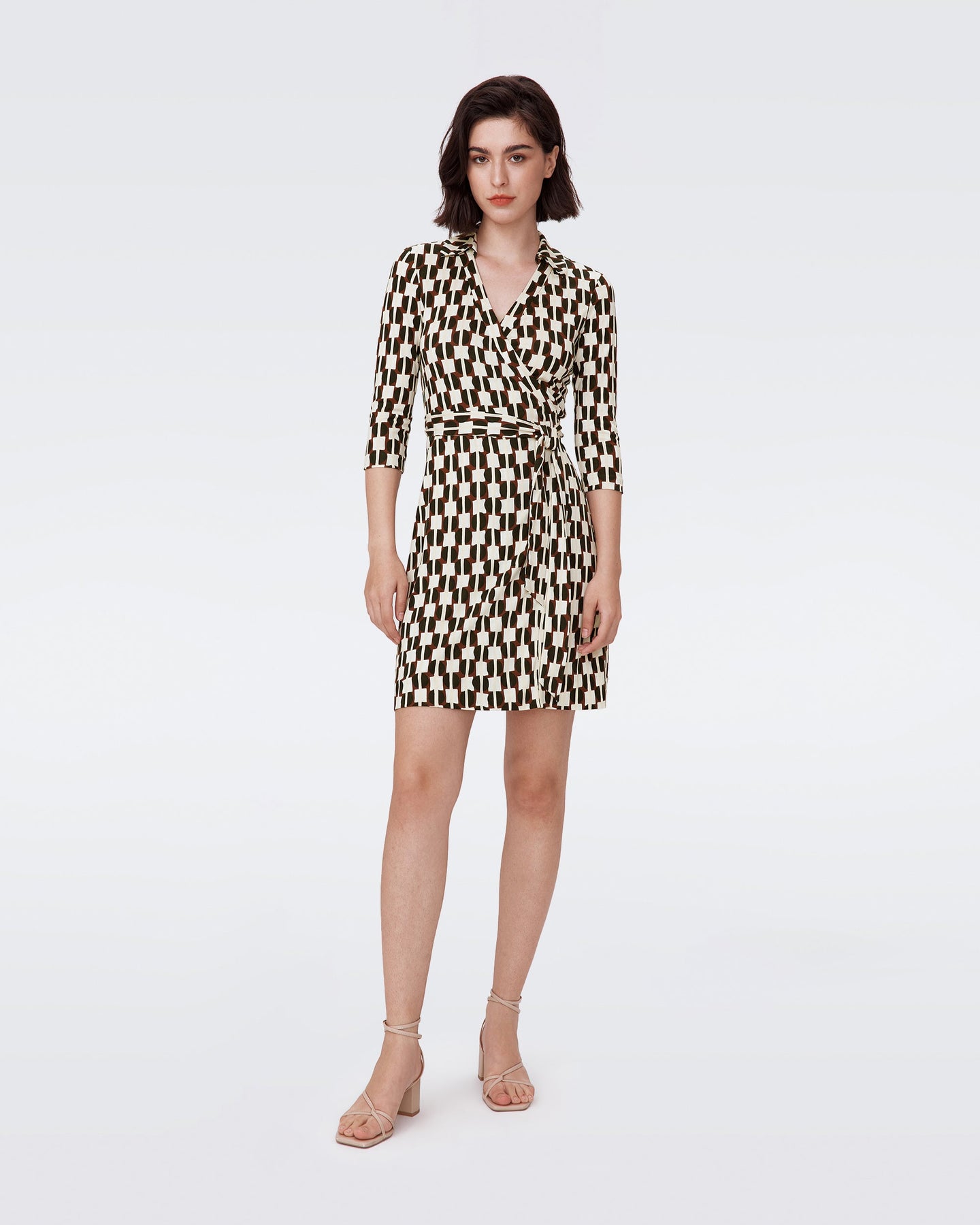 DVF	NEW JEANNE TWO 3/4 DRESS	MAYPOLE BLACK