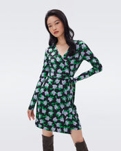 Load image into Gallery viewer, DVF NEW JULIAN L/S DRESS DOT BLOSSOM MED BRIGHT GR