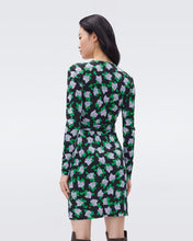 Load image into Gallery viewer, DVF NEW JULIAN L/S DRESS DOT BLOSSOM MED BRIGHT GR