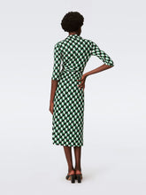 Load image into Gallery viewer, DVF	ABIGAIL MIDI DRESS INTERMISSION GEO GREEN