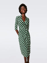 Load image into Gallery viewer, DVF	ABIGAIL MIDI DRESS INTERMISSION GEO GREEN