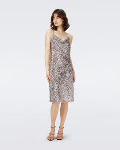 LATIKA SEQUIN DRESS IN SEQUIN LEOPARD