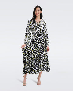 DVF VENICE SKIRT GRAPHIC FLOWER SM BLACK