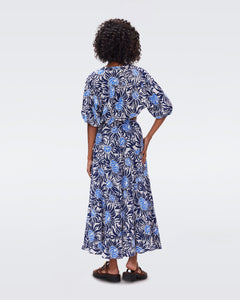 DVF VENICE SKIRT ANEMONE SIGNATURE BLUE