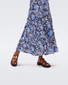 DVF VENICE SKIRT ANEMONE SIGNATURE BLUE