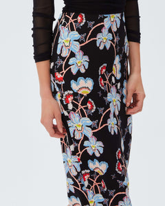 DVF	KARA SKIRT TIGER LILY SM BLACK