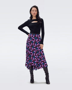 DVF	DEBRA SKIRT	AUTUMN BERRIES LG PINK ME