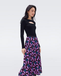 DVF	DEBRA SKIRT	AUTUMN BERRIES LG PINK ME