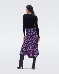 DVF	DEBRA SKIRT	AUTUMN BERRIES LG PINK ME