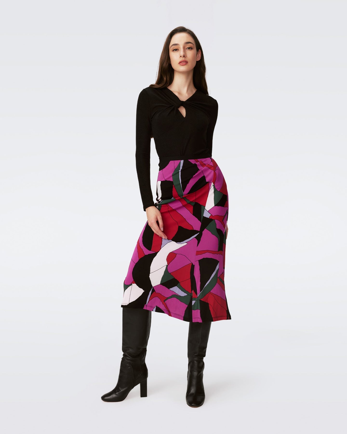 DVF WHITLEY SKIRT TENDU LG