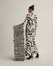 Load image into Gallery viewer, DVF	ABIGAIL DRESS DVF 50TH CROSS WORD IVORY MED