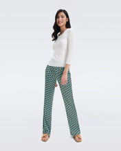 Load image into Gallery viewer, DVF	BROOKLYN PANTS FLEURGEO SUMMER TURQUOISE