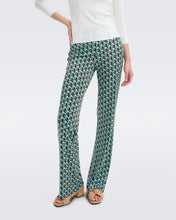 Load image into Gallery viewer, DVF	BROOKLYN PANTS FLEURGEO SUMMER TURQUOISE