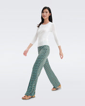 Load image into Gallery viewer, DVF	BROOKLYN PANTS FLEURGEO SUMMER TURQUOISE