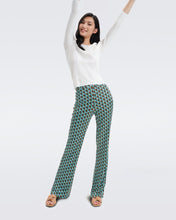 Load image into Gallery viewer, DVF	BROOKLYN PANTS FLEURGEO SUMMER TURQUOISE