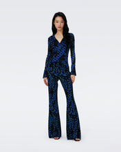 Load image into Gallery viewer, RUTHETTE VELVET PANTS IN CIRCLES OCEAN BLUE