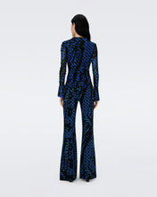 Load image into Gallery viewer, RUTHETTE VELVET PANTS IN CIRCLES OCEAN BLUE