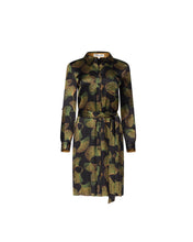 Load image into Gallery viewer, DVF	PRITA DRESS	GINGKO FANS BLACK