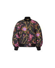 Load image into Gallery viewer, DVF	SALMA REVERSIBLE JACKET VENICE GEO MOSS/SERENISSIMA BLACK