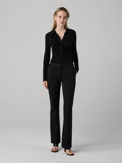 DVF	MASON PANTS BLACK GROUND WITH DOT LINE