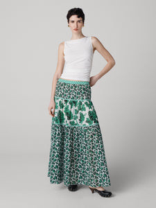 DVF	SHILOH SKIRT BERRIES INDIAN GREEN