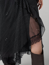 Load image into Gallery viewer, DVF	SYLVIE SKIRT SIGNATURE PINSTRIPE BLACK