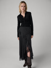 Load image into Gallery viewer, DVF	SYLVIE SKIRT SIGNATURE PINSTRIPE BLACK