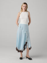 Load image into Gallery viewer, DVF	SYLVIE SKIRT SIGNATURE PINSTRIPE POWDER BLUE