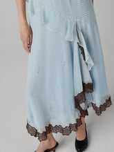 Load image into Gallery viewer, DVF	SYLVIE SKIRT SIGNATURE PINSTRIPE POWDER BLUE