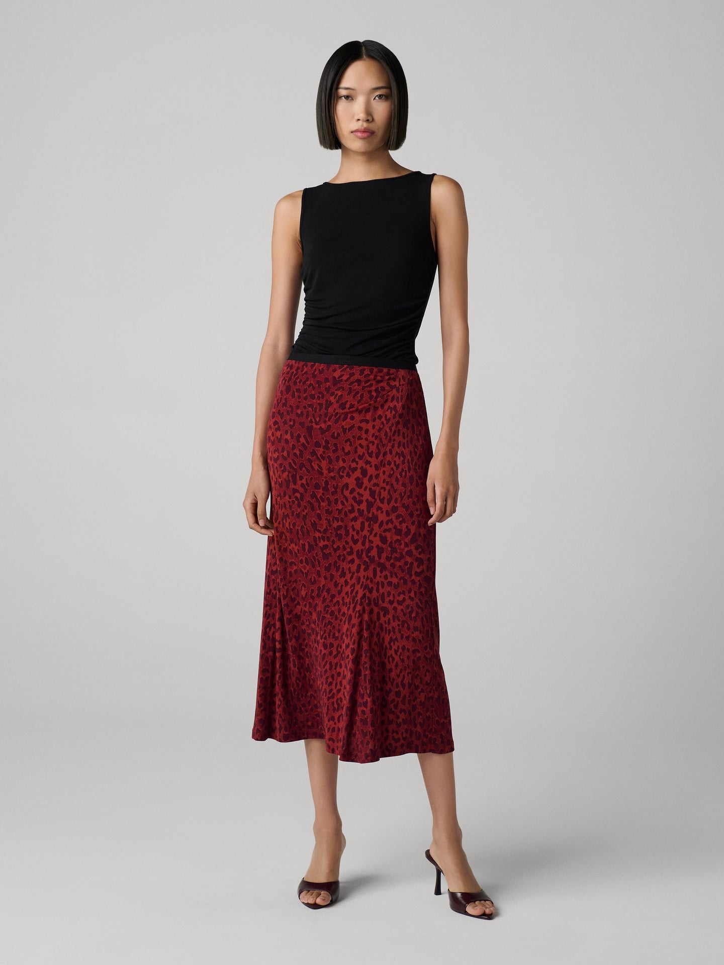 DVF	WHITLEY SKIRT HUNTRESS LIGHT GARNET