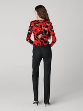 Load image into Gallery viewer, DVF	LOGAN REVERSIBLE TOP SHIP LIGHTS BLACK/SEU LEOP BIG SIG RED
