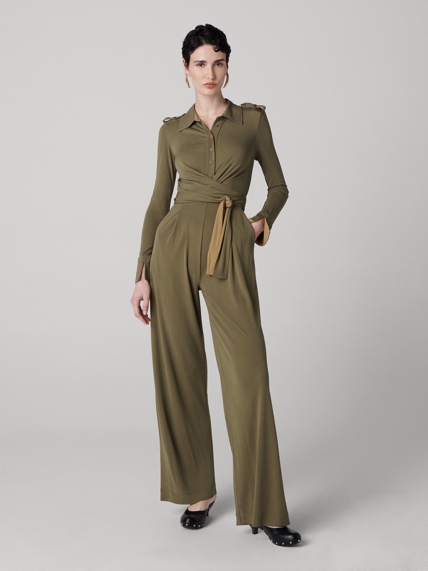 DVF	JACKIE JUMPSUIT BRUSSELS/PATINA