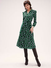 Load image into Gallery viewer, DVF PHOENIX REVERSIBLE DRESS DOT BLSM SM GN/VENICE