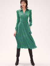Load image into Gallery viewer, DVF PHOENIX REVERSIBLE DRESS DOT BLSM SM GN/VENICE