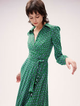 Load image into Gallery viewer, DVF PHOENIX REVERSIBLE DRESS DOT BLSM SM GN/VENICE