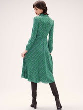 Load image into Gallery viewer, DVF PHOENIX REVERSIBLE DRESS DOT BLSM SM GN/VENICE