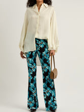 Load image into Gallery viewer, DVF BROOKLYN PANTS OPERA FLORAL BLACK MED