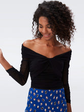 Load image into Gallery viewer, DVF	SALEM TOP BLACK