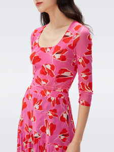 DVF	MILEY BODYSUIT PAPER TULIP LG PINK ME