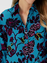 Load image into Gallery viewer, DVF	LALA TOP CHINA VINE FLOWER TIE BARR REEF