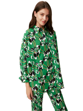 Load image into Gallery viewer, DVF CALEB BLOUSE IMPROV IRIS GREEN LG