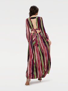 DVF	JENIFER DRESS REEDS PINK