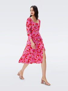 DVF	JOANNA DRESS PAPER TULIP LG PINK ME