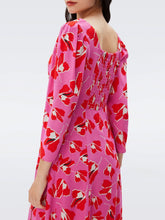 Load image into Gallery viewer, DVF	JOANNA DRESS PAPER TULIP LG PINK ME