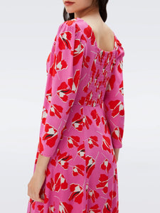 DVF	JOANNA DRESS PAPER TULIP LG PINK ME