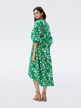 Load image into Gallery viewer, DVF ARTIE DRESS FLORA NOCTURNA GREEN