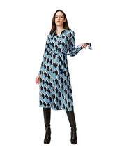 Load image into Gallery viewer, DVF GIZELLE DRESS BIRD WEAVE BALANCHINE BLUE