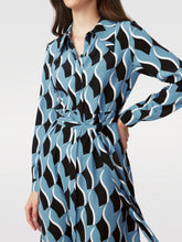 Load image into Gallery viewer, DVF GIZELLE DRESS BIRD WEAVE BALANCHINE BLUE